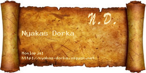 Nyakas Dorka névjegykártya